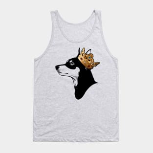 Miniature Pinscher Dog King Queen Wearing Crown Tank Top